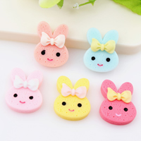 Mobile Phone DIY Decoration, Resin, Rabbit, more colors for choice, 24x19mm, 200PCs/Lot, Sold By Lot