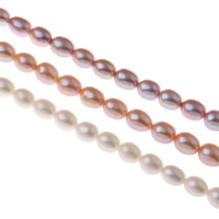 Cultured Rice Freshwater Pearl Beads, natural, more colors for choice, 6-7mm, Hole:Approx 0.8mm, Sold Per Approx 15.3 Inch Strand