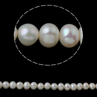 Perlas Patata Freshwater, Perlas cultivadas de agua dulce, natural, Blanco, 9-10mm, agujero:aproximado 0.8mm, Vendido para aproximado 15.3 Inch Sarta