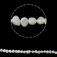 Baroko Kultūringas gėlavandenių perlų karoliukai, Gėlo vandens perlų, Barokas, natūralus, baltas, 4-5mm, Skylė:Apytiksliai 0.8mm, Parduota už Apytiksliai 15 Inch Strand