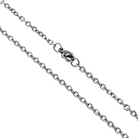 Stainless Steel Chain Necklace, curb chain, original color, 4x3x0.80mm, Length:Approx 20 Inch, 30Strands/Lot, Sold By Lot
