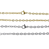 Halskette, Edelstahl, plattiert, verschiedene Größen vorhanden & Oval-Kette, keine, verkauft von Menge
