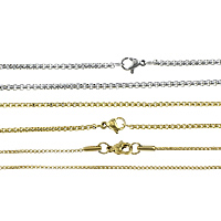 Stainless Steel Necklace Chain, plated, different size for choice & box chain, more colors for choice, Sold By Lot