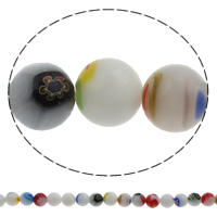 Millefiori Lampwork Beads, Millefiori Glass, Round, handmade, different size for choice, Hole:Approx 1mm, Length:Approx 14.5 Inch, Sold By Bag