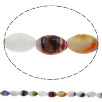 Millefiori Staklene perle, Millefiori Glass, Oval, ručno izrađen, različite veličine za izbor, Rupa:Približno 1mm, Dužina Približno 15.7 inčni, Prodano By Torba