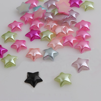 Perlas de plástico ABS cabujón, Estrella, espalda plana, color mixto, 10mm, 3bolsaspantalón/Grupo, 2000PCs/Bolsa, Vendido por Grupo