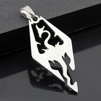 Stainless Steel Animal Pendants, Dragon, original color, 24x48mm, Hole:Approx 3mm, 10PCs/Lot, Sold By Lot