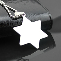 Jóias Pingentes de aço inoxidável, Estrela de David, cor original, 30mm, Buraco:Aprox 3mm, 10PCs/Lot, vendido por Lot