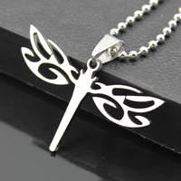 Stainless Steel Animal Pendants, Dragonfly, original color, 43x26mm, Hole:Approx 3mm, 10PCs/Lot, Sold By Lot
