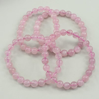 quartz rose bracelet, naturel, différentes qualités de choix, 8mm, Environ 23PC/brin, Vendu par Environ 7 pouce brin