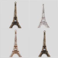 Mobiel DIY set, Zinc Alloy, Eiffeltoren, plated, met strass, meer kleuren voor de keuze, nikkel, lood en cadmium vrij, 35x81mm, 80pC's/Lot, Verkocht door Lot