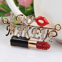 Mobile Phone DIY Decoration Zinc Alloy Lip gold color plated enamel & with rhinestone nickel lead & cadmium free Sold By Lot