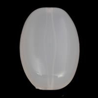 Jelly Style Akryl perler, Flad Oval, gelé stil, hvid, 27x37x15mm, Hole:Ca. 2mm, 2Tasker/Lot, Ca. 45pc'er/Bag, Solgt af Lot