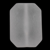 Frosted akryl perler, Octagon, hvid, 21x30x10mm, Hole:Ca. 1mm, 2Tasker/Lot, Ca. 105pc'er/Bag, Solgt af Lot