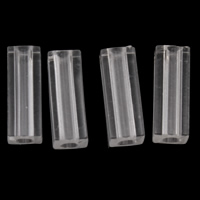 Transparent Akrylpärlor, Akryl, Rektangel, genomskinlig, 7x18mm, Hål:Ca 2mm, 2Väskor/Lot, Ca 710PC/Bag, Säljs av Lot
