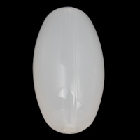 Jelly Style Akryl perler, Oval, gelé stil, hvid, 21x40mm, Hole:Ca. 3mm, 2Tasker/Lot, Ca. 45pc'er/Bag, Solgt af Lot