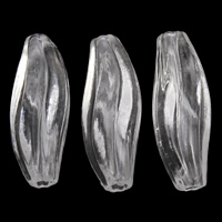 Perles acryliques transparentes, Acrylique, spiral, 6x18mm, Trou:Environ 1mm, 2sacsvalises/lot, Environ 1250PC/sac, Vendu par lot