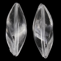 Transparent akryl perler, Twist, gennemsigtig, 9x25mm, Hole:Ca. 1mm, 2Tasker/Lot, Ca. 500pc'er/Bag, Solgt af Lot