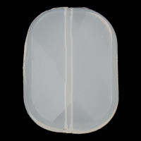 Jelly Style Akryl perler, Rektangel, gelé stil, hvid, 26x35x9mm, Hole:Ca. 1mm, 2Tasker/Lot, Ca. 75pc'er/Bag, Solgt af Lot