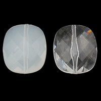 Perles acryliques transparentes, Acrylique, rectangle, styles différents pour le choix & facettes, 26x31x11mm, Trou:Environ 1mm, 2sacsvalises/lot, Environ 95PC/sac, Vendu par lot