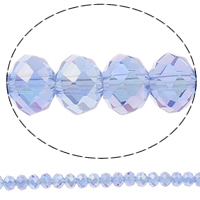 Rondelle Crystal Beads, imitation CRYSTALLIZED™ element crystal, Lt Sapphire, 6x8mm, Hole:Approx 1mm, Length:15 Inch, 10Strands/Bag, Approx 72PCs/Strand, Sold By Bag