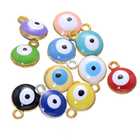Evil Eye Pendants, Tibetan Style, plated, enamel, more colors for choice, nickel, lead & cadmium free, 10x13mm, Hole:Approx 2mm, 500PCs/Lot, Sold By Lot