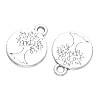 Zinc Alloy Flat Round Pendants antique silver color plated nickel lead & cadmium free Approx 1.8mm Sold By Lot