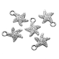 Tibetan Style Animal Pendants, Starfish, antique silver color plated, nickel, lead & cadmium free, 12x16mm, Hole:Approx 2.5mm, 200PCs/Lot, Sold By Lot