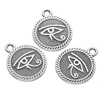Tibetan Style Flat Round Pendants, antique silver color plated, nickel, lead & cadmium free, 15x18mm, Hole:Approx 1.7mm, 200PCs/Lot, Sold By Lot