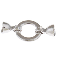 Brass Fold Over Clasp Donut platinum color plated single-strand nickel lead & cadmium free Approx 5mm Sold By Bag