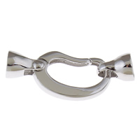 Brass Fold Over Clasp, platinum color plated, with 925 logo & with end cap, nickel, lead & cadmium free, 35x13x8mm, Hole:Approx 6mm, Sold By PC