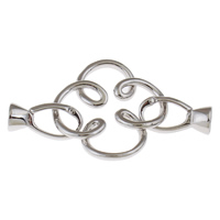 Brass Fold Over Clasp Flower platinum color plated nickel lead & cadmium free Approx 5mm Sold By PC