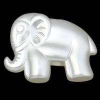 Plastique ABS perle goutte, éléphant, blanc, 29x23x8mm, Trou:Environ 2.5mm, 2sacsvalises/lot, Environ 200PC/sac, Vendu par lot