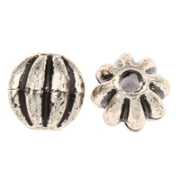 Plated Acrylic Beads Drum antique silver color plated corrugated Approx 3mm Approx Sold By Bag