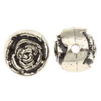 Perline in acrilico placcate, Fiore, placcato argento antico, 12x13mm, Foro:Appross. 2mm, Appross. 480PC/borsa, Venduto da borsa