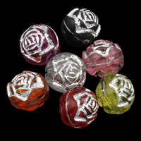 Perles acryliques mixtes, Acrylique, mélangé, 8x8mm, Trou:Environ 1mm, Environ 1800PC/sac, Vendu par sac