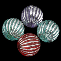 Silver Accent akril perle, Krug, transparentan & valovit & srebrna naglasak, više boja za izbor, 8mm, Rupa:Približno 1mm, Približno 2100računala/Torba, Prodano By Torba