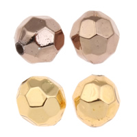 Belagte akryl perler, Runde, forgyldt, flere farver til valg, 10x10mm, Hole:Ca. 1mm, Ca. 1100pc'er/Bag, Solgt af Bag
