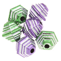 Silver Accent Acrylic Beads, Drum, more colors for choice, 11x10mm, Hole:Approx 1mm, Approx 1200PCs/Bag, Sold By Bag