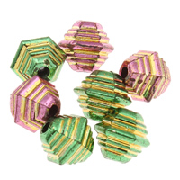 Guld Accent akryl perler, Drum, flere farver til valg, 11x10mm, Hole:Ca. 1mm, Ca. 1200pc'er/Bag, Solgt af Bag
