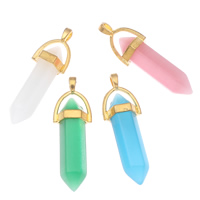 Cats Eye Pendants with zinc alloy bail pendulum gold color plated - Approx Sold By Bag