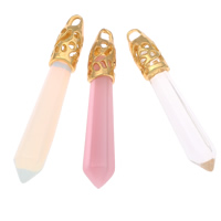 Gemstone Pendants Jewelry with zinc alloy bail pendulum gold color plated - Approx Sold By Bag