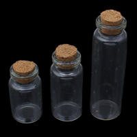 Jewelry Beads Container, Glass, with wood stopper, transparent & different size for choice, 5PCs/Bag, Sold By Bag