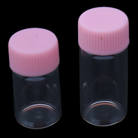Smykker Perler Container, Glas, med plasthætte, gennemsigtig & forskellig størrelse for valg, lyserød, 20pc'er/Bag, Solgt af Bag