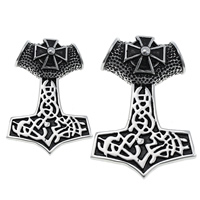 Stainless Steel Pendants, 316L Stainless Steel, Hammer of Thor, different size for choice & blacken, 5PCs/Lot, Sold By Lot
