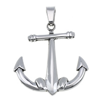 Stainless Steel Pendants, 316L Stainless Steel, Anchor, nautical pattern & blacken, 42x45x4mm, Hole:Approx 4.5x8mm, 5PCs/Lot, Sold By Lot