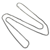 Stainless Steel Chain Necklace 316L Stainless Steel box chain & blacken Length Approx 32 Inch Sold By Lot