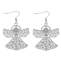 Stainless Steel Drop Earring Angel hollow original color Sold By Pair