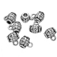Tibetan Style Bail Beads, Tube, antique silver color plated, nickel, lead & cadmium free, 10x8mm, Hole:Approx 2mm, 5mm, 500PCs/Lot, Sold By Lot