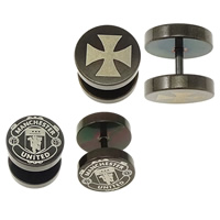 Stainless Steel Uho piercing nakit, Nehrđajući čelik, black ionske, različitih dizajna za izbor, 10x10x2.5mm, 1mm, 20računala/Lot, Prodano By Lot